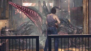 The first mutant monster, the Leech Queen, appears! Resident Evil Episode 2
