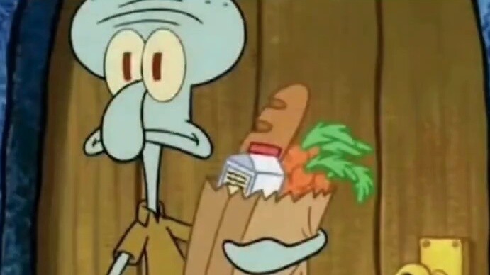 It turns out that Squidward was wearing pants!