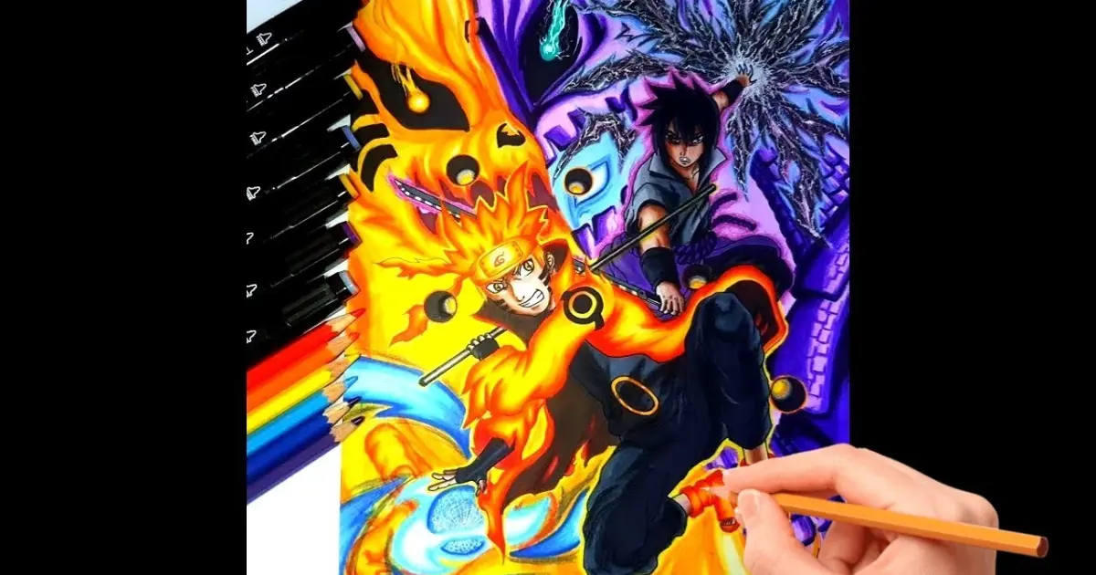 Tô màu Naruto và Sasuke - Trang Tô Màu Cho Bé