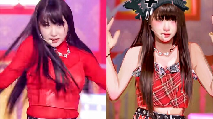 【Đá bay Lee Chaeyeon, Cody tân trang áo thu màu đỏ】