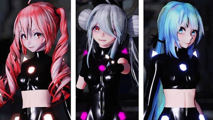 [MMD] สาวสามเต้นเพลง URUSaaAAi เวอร์ชั่นสุดเท่