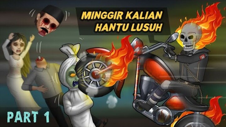 Datangnya Ghost Rider 1 - Pocong dkk dikalahkan #HORORKOMEDI  Kartun Hantu Lucu