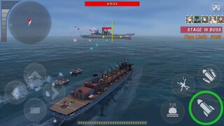 Warship Battle: SACRAMENTO Cruiser limited edition ship in Hard mode Boss Attack.