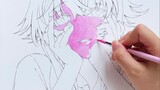 Painting with dragon fruit skin