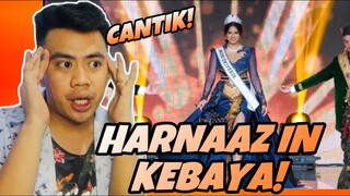 ATEBANG REACTION | HARNAAZ SANDHU IN TRADITIONAL KEBAYA + TOP 11 ANNOUNCEMENT #kebaya