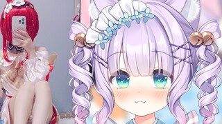 [Tibao cosplay] Social death! Barefoot in cosplay costume, she opened the door and bumped into the d