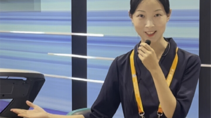My coworker said I look like an AI-powered expo guide at the China International Import Expo!