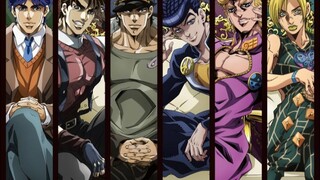 The final curtain call of all previous JOJOs (Parts 1-6)