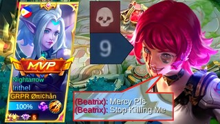 POOR BEATRIX BULLIED BY TOP GLOBAL IRITHEL🔥=PERFECT 2HITS BUILD IRITHEL