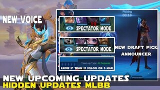 HIDDEN NEW FEATURES | SPECTATOR MODE | NEW DRAFT PICK ANNOUNCER | ADVANCED SERVER MOBILE LEGENDS