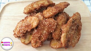 แจกสูตรกล้วยทอดเงินล้านวิธีทำให้กรอบนานทำขายรวยFried bananas | happytaste