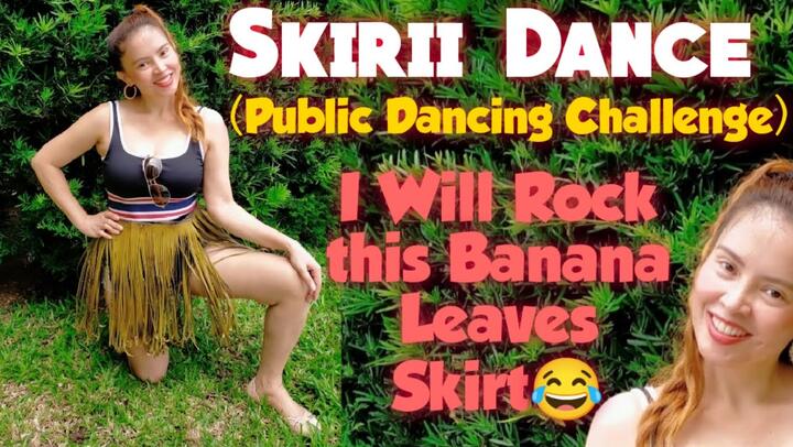 Skirii Dance in Public Challenge on Banana Leaves Skirt |Skirii Tiktok Trending|Witty Bonita #Shorts