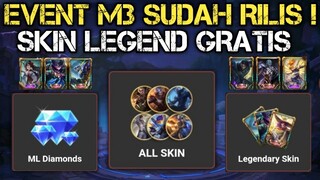 EVENT M3 LUCKY DRAW !! SKIN LEGEND GRATIS, DIAMOND GRATIS, EFEK RECALL GRATIS DAN SKIN EPIK GRATIS