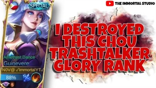 GUINEVERE DESTROYS THIS TRASHTALKER GLORY RANK - POINTERS FOR SMALL YOUTUBERS - MOBILE LEGENDS