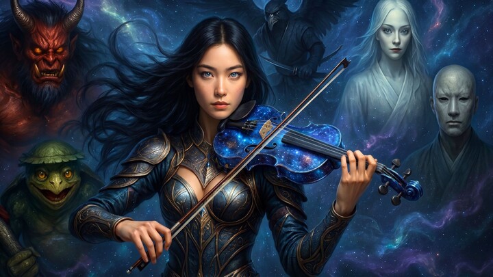 When the Violin Turns Chaotic: Cosmic Prelude to the Cursed Yokai