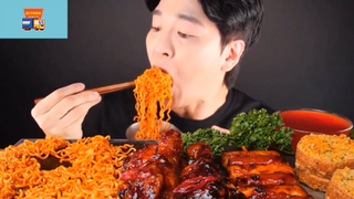 Mukbang mì cay, gà nướng #anngon