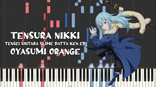 Tensura Nikki: Tensei shitara Slime Datta Ken Ed - Oyasumi Orange (Piano Tutorial & Sheet Music)