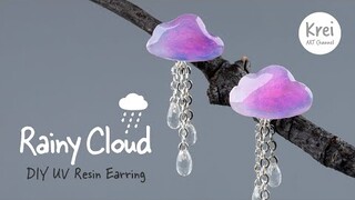 UV Resin - Colorful Rainy Cloud Earring