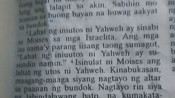 Pang Araw Araw na Talata.               Exodus 24:3-4