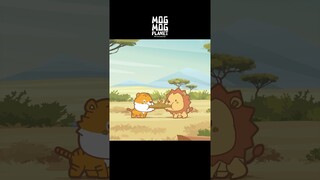 Lion ＆ Tiger - MOGMOG PLANET Observation Diary | It's Anime #shorts #anime #animals