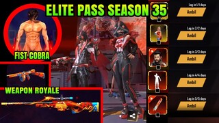 🔥 FREE FIRE - BOCORAN ELITE PASS SEASON 35 BULAN APRIL, WEAPON ROYALE, TOP UP BONUS, EVENT GRATISAN