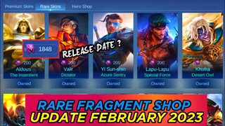 NEW SKIN IN RARE FRAGMENTS SHOP || FRAGMENT SHOP UPDATE 2023 || MOBILE LEGENDS NEW BIG UPDATE