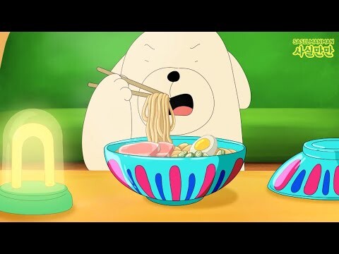 지브리 포뇨 라면먹방 /GHIBLI PONYO RAMEN MUKBANG/ ASMR /MUKBANG ANIMATION / 사실만만 / Sasilmanman