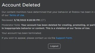 MY ROBLOX ACCOUNT GOT DELETED 😭