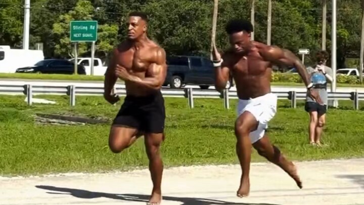 مباراة سباق بين "الأخ العضلات الراقص" و"الأخ مريض فرط نشاط الغدة الدرقية"، والأخ الأول تعرض لهزيمة س