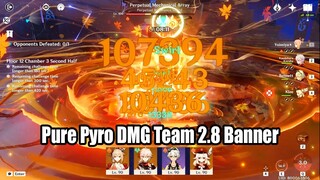 Pure Pyro DMG Team Yoimiya Kazuha Klee Bennett - When You Try 2.8 Banner on 2.7 Abyss