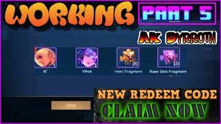 2 NEW REDEEM CODES (PART 5) (100% WORKING) MOBILE LEGENDS | REDEEM CODES REVEAL  | ML REDEEM CODES !