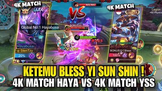 KETEMU BLESS YI SUN SHIN ! TOP GLOBAL HAYABUSA VS TOP GLOBAL YI SUN SHIN ! Mobile Legends !