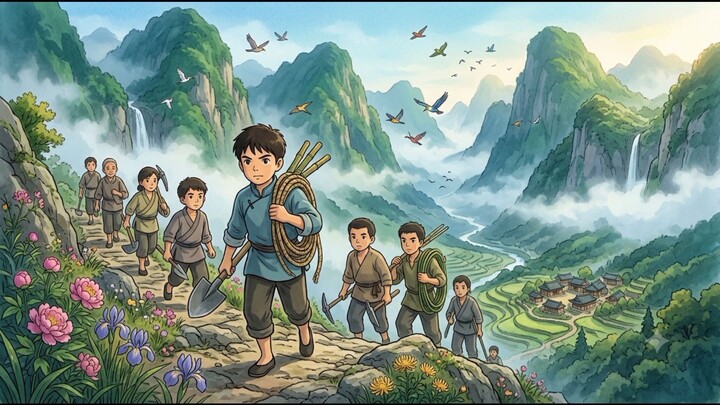 China Old village life ghibli style asmr