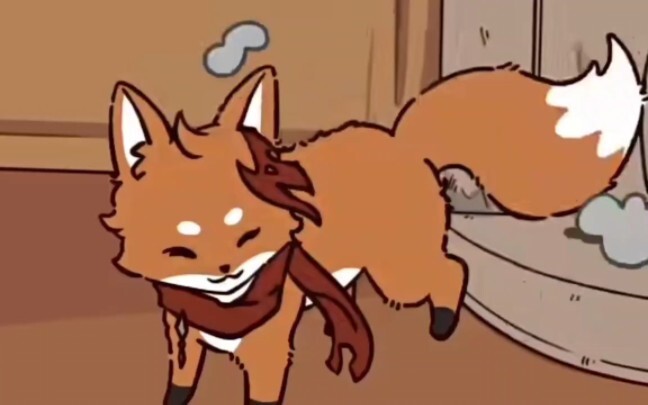 Dada fox wags its tail for one minute
