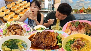 🇹🇭100년된 오리고기 식당과 보트 투어, 야시장 먹방까지~ | 태국, 100년 전통 오리고기, 수상 보트, 짯페어 야시장 | 요리&먹방!! - Mukbang eating show