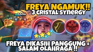 UNSTOPPABLE FREYA 3 CRISTAL SYNERGY FEAT COMMANDER LING SKILL 1 ! MAGIC CHESS NEW UPDATE