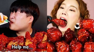 Mukbangers VS their Spiciest Fried Chicken🔥🍗🥵