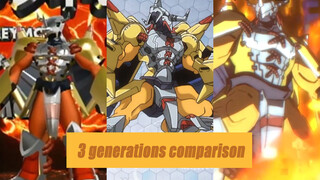 [Digimon] Perbandingan tiga generasi, perubahan Wargreymon