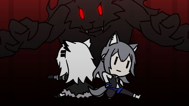 ผ้าม่านเก่ามาก ระบำกระต่ายหมาป่าสามตัว