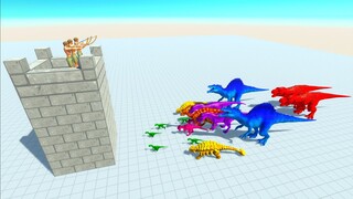 COLORED UNITS ATTACKS ARCHERS TOWER - Animal Revolt Battle Simulator