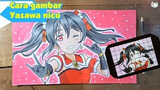 Cara gambar anime, yazawa nico dengan bantuan efek grid