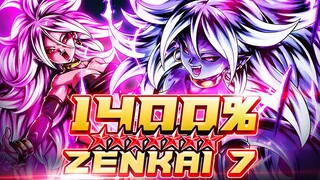 Z7, 1400%, 14 STAR PUR ANDROID 21 IS A SINISTER DISPLAY OF POWER! A BEAST! | Dragon Ball Legends