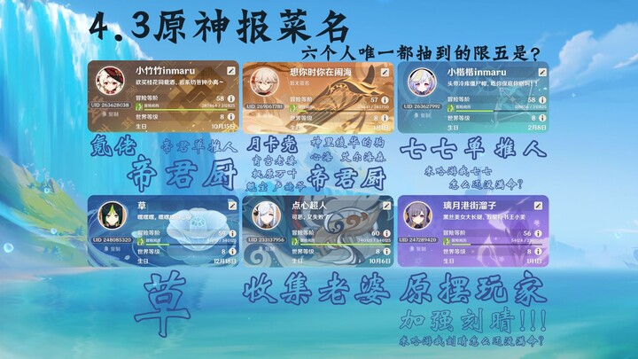 [Genshin Impact Hari Jadi Ke-1 Tahun] Daftar Karakter Versi 4.3 — Enam Orang Saja Belum Lengkap Albu