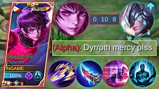 THIS IS WHY DYRROTH ALWAYS UNDERRATED OP META IN MYTHIC RANK😱 | GLOBAL RANK DYRROTH BEST BUILD!!