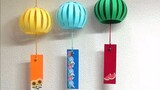 Simple and beautiful origami lantern wind chimes, hang in the room and listen to the melody of midsu