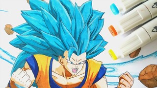 วาด GOKU Super Saiyan 3 God Blue