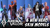 6 NEW SKIN PREVIEWS (Jinnar Embers, Violet Dark Legion, Eva Blood Sucker & More) | Arena of Valor