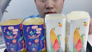 吃茶兀玫瑰荔枝红茶冰沙与蜜桃乌龙茶冰沙，听沙沙的声音与喝水声！