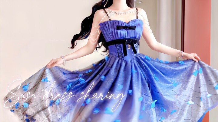 A blue dress that makes every girl’s heart skip a beat! This skirt truly shines like the Milky Way—1