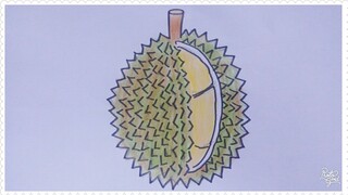 Cara Mudah Menggambar Buah Durian | Tutorial Indonesia